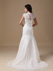 Pretty Mermaid Sweetheart Lace Fabric Wedding Dress With Belt