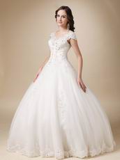 Unique Sweetheart Neck Applique Church Wedding Dress Puffy