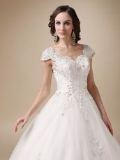 Unique Sweetheart Neck Applique Church Wedding Dress Puffy