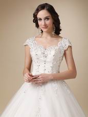 Unique Sweetheart Neck Applique Church Wedding Dress Puffy