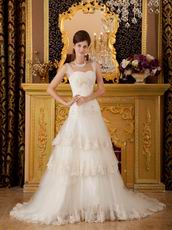 Princess Straps Court Lace and Beading Layered Designer Bridal Dress