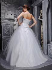 Lovely Princess Sweetheart Crystals White Wedding Dresses For Bride