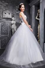 Lovely Princess Sweetheart Crystals White Wedding Dresses For Bride