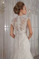 Elegant Trumpet V-Neck Mermaid Wedding Dress With Lace Emberllish