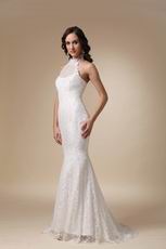 Slime High Neckline Mermaid Woman In Lace Wedding Dress Petite