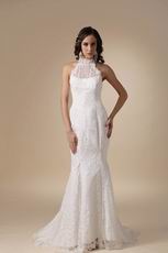 Slime High Neckline Mermaid Woman In Lace Wedding Dress Petite