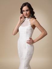 Slime High Neckline Mermaid Woman In Lace Wedding Dress Petite