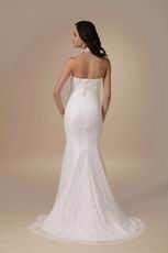 Slime High Neckline Mermaid Woman In Lace Wedding Dress Petite