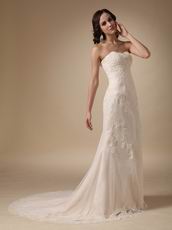 Discount Sweetheart Trimed Wedding Dress With Applique