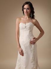 Discount Sweetheart Trimed Wedding Dress With Applique