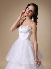Strapless Organza Cascade Floor Length Wedding Dress For Woman