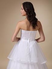 Strapless Organza Cascade Floor Length Wedding Dress For Woman