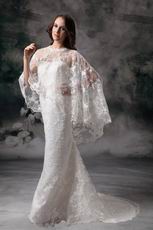 Simple Column Sweetheart Woman In Lace Wedding Dress Slender