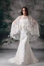Simple Column Sweetheart Woman In Lace Wedding Dress Slender