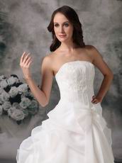 Romantic A-line Floor-length Wedding Dress With Bowknot