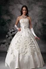 Designer Strapless Decorate Lady In Bridal Dress Floor Length No Train