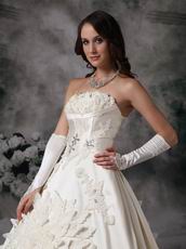 Designer Strapless Decorate Lady In Bridal Dress Floor Length No Train