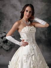 Designer Strapless Decorate Lady In Bridal Dress Floor Length No Train