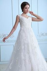 Best Straps Appliqued Court Wedding Dress For Sale In New Mexico