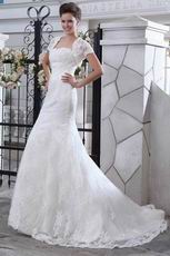 Appliqued Empire Trumpet Ivory Wedding Bridal Dress With Jacket