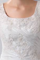 Beautiful Square Neck Applique Corset Chapel Puffy Bridal Dress