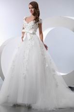 Cheap Flowers Bowknot Design Puffy Wedding Dresses For You