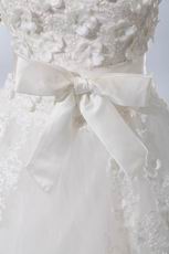 Cheap Flowers Bowknot Design Puffy Wedding Dresses For You