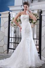 Inexpensive Appliqued Empire Mermaid Fishtail Bridal Dress