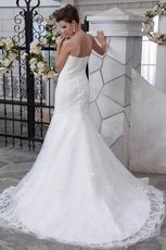 Inexpensive Appliqued Empire Mermaid Fishtail Bridal Dress