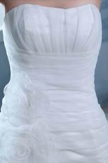 Beautiful Strapless Empire Flowers Ruffle Layers Mermaid Wedding Dress