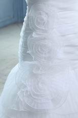 Beautiful Strapless Empire Flowers Ruffle Layers Mermaid Wedding Dress