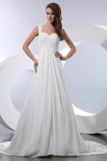 Inexpensive Sweet Heart Appliqued Outdoor Wedding Ceremony Dress