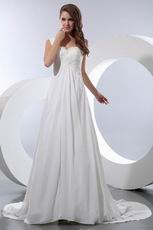 Inexpensive Sweet Heart Appliqued Outdoor Wedding Ceremony Dress