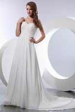 Inexpensive Sweet Heart Appliqued Outdoor Wedding Ceremony Dress