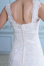 Wide Straps Square Neck Mermaid Destination Wedding Dress Cheap