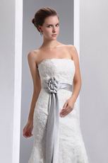 Fit And Flare Silver Belt Trumpet Fishtail Wedding Dress For Bride