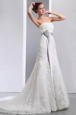 Fit And Flare Silver Belt Trumpet Fishtail Wedding Dress For Bride