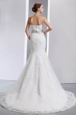 Fit And Flare Silver Belt Trumpet Fishtail Wedding Dress For Bride