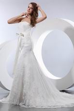 Affordable Strapless Dropped Trumpet Chapel Church Wedding Dress