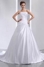 Strapless Applique Corset Puffy Cathedral Bridal Dress Beautiful