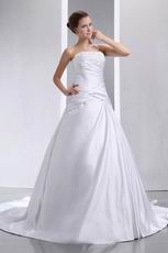 Strapless Applique Corset Puffy Cathedral Bridal Dress Beautiful