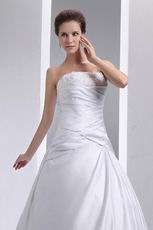 Strapless Applique Corset Puffy Cathedral Bridal Dress Beautiful