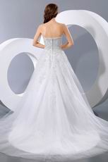 Discount Handmade Sweetheart Appliques Net Western Wedding Dress