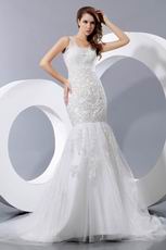 Casual Appliqued Trumpet Fishtail Bridal Wedding Dress By Net