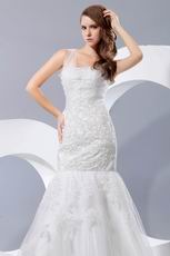 Casual Appliqued Trumpet Fishtail Bridal Wedding Dress By Net