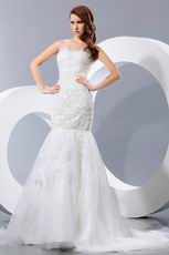 Casual Appliqued Trumpet Fishtail Bridal Wedding Dress By Net