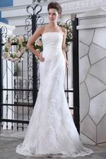 Slight Cheap Strapless Appliqued Trumpet Bridal Wedding Dress