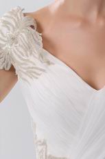 Pretty Corset Back Cheap Wedding Dress With Embroidery