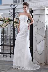 Slight Cheap Strapless Appliqued Trumpet Bridal Wedding Dress