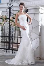 Slight Cheap Strapless Appliqued Trumpet Bridal Wedding Dress